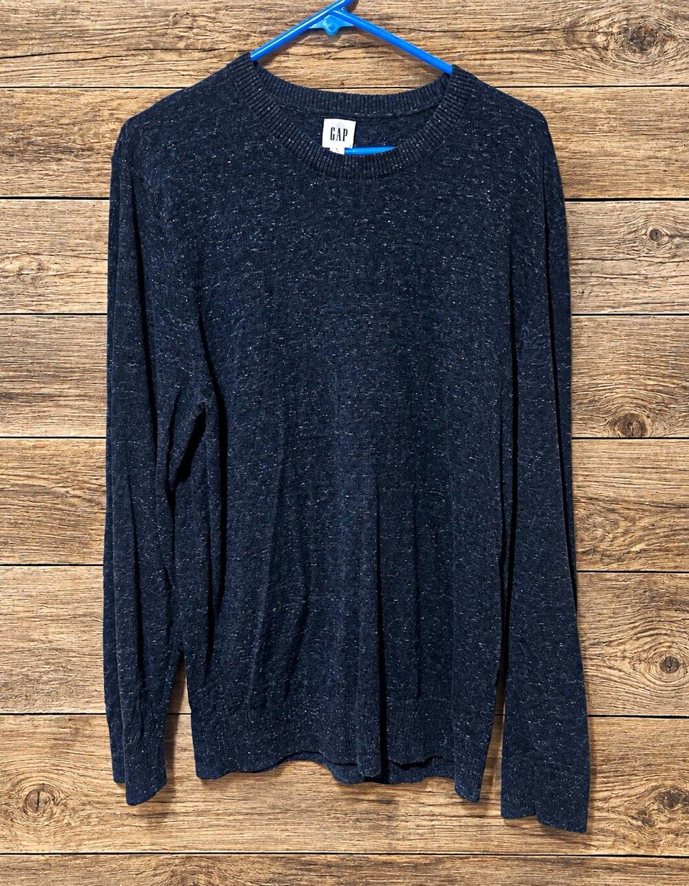 GAP Cotton Blend Navy Crewneck Knit Pullover Sweater Long Sleeve Men L